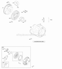 Blower HousingShrouds Flywheel Rewind Starter Diagram and Parts List for 20H132-0121-E9  Briggs and Stratton Engine